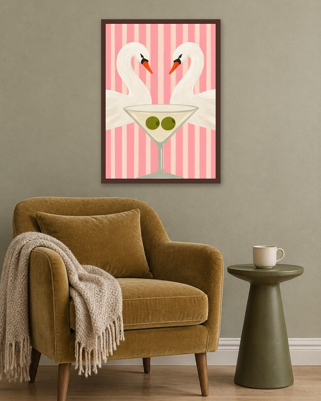 Ayla Heidenberg - Two Swans Aperitivo - dark oak frame in a room