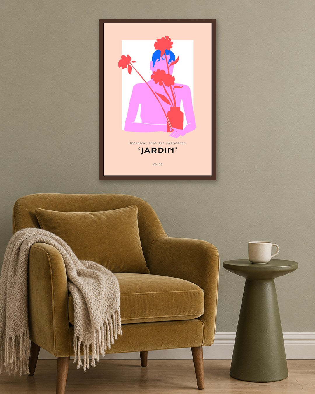 SENT Studio - Abstract Poster No. 29 - dark oak frame in a room