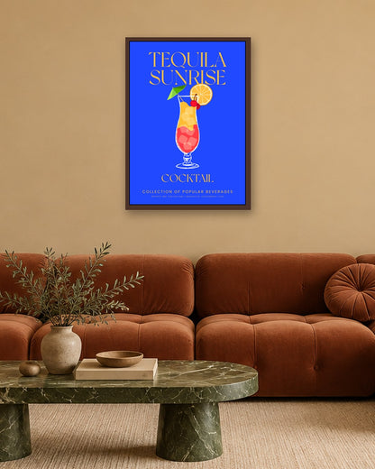 SENT Studio - Cocktail Poster No. 23 - dark oak frame in a room