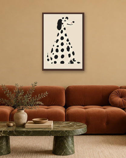 Ayla Heidenberg - Dalmatian Study - dark oak frame in a room