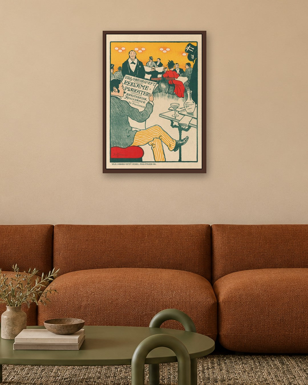 Paul Gustav Fischer - Masters of the Poster: Poster for Exhibition of Artistic Posters of Wilhelm Söborg - dark oak frame in a room