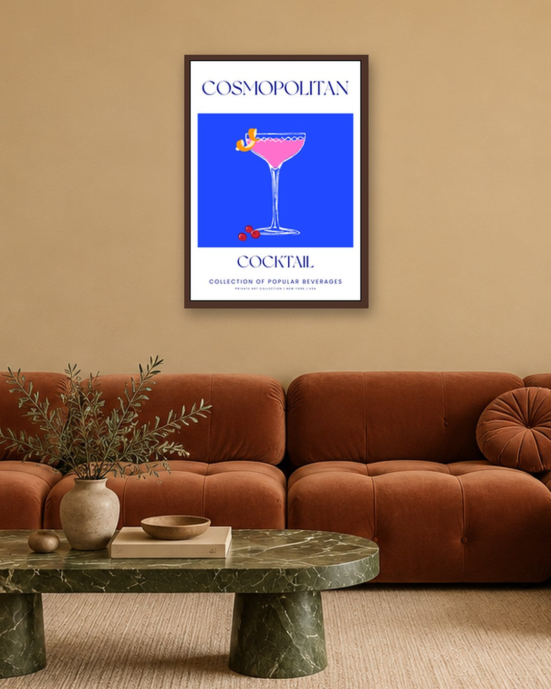 SENT Studio - Cocktail Poster No. 36 - dark oak frame in a room