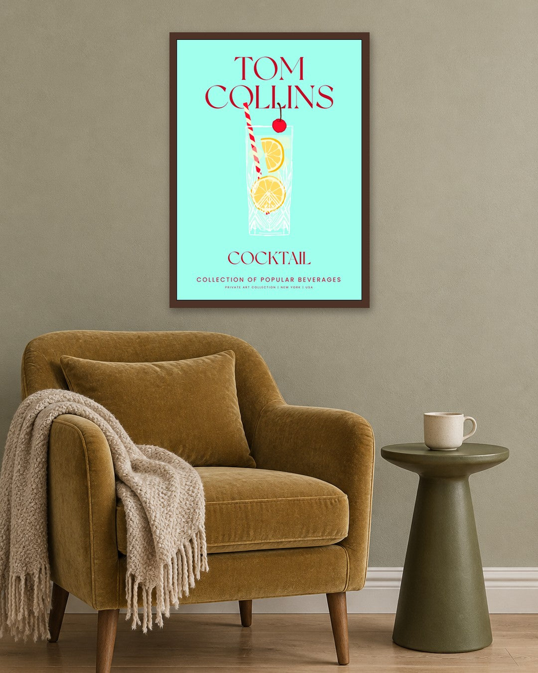 SENT Studio - Cocktail Poster No. 27 - dark oak frame in a room