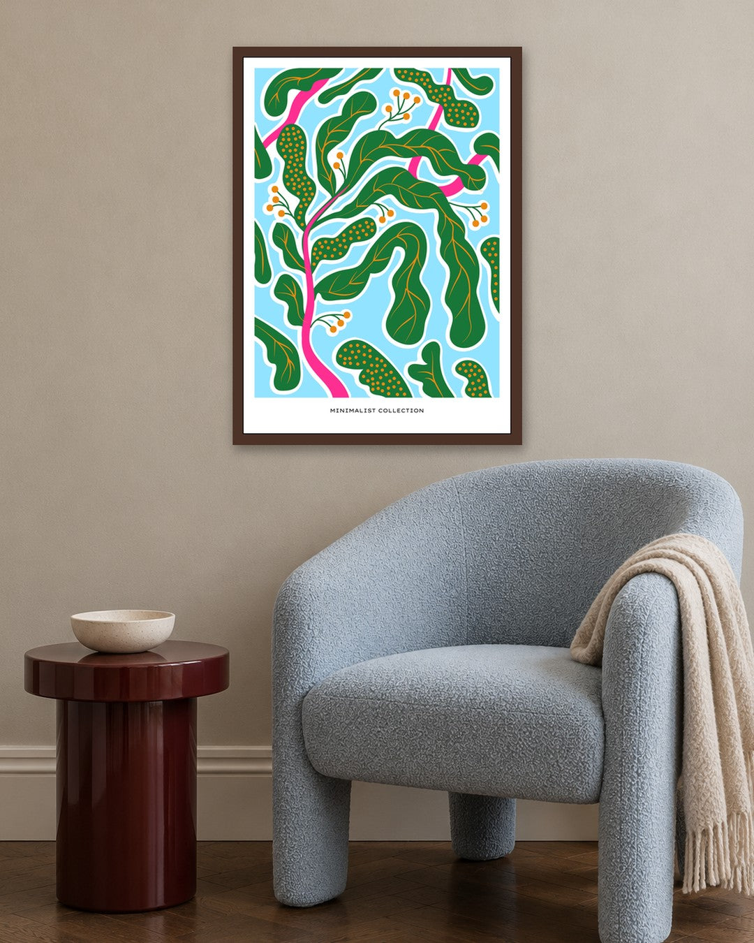 SENT Studio - Aesthetic Poster No. 39 - dark oak frame in a room