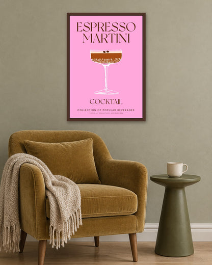 SENT Studio - Cocktail Poster No. 8 - dark oak frame in a room