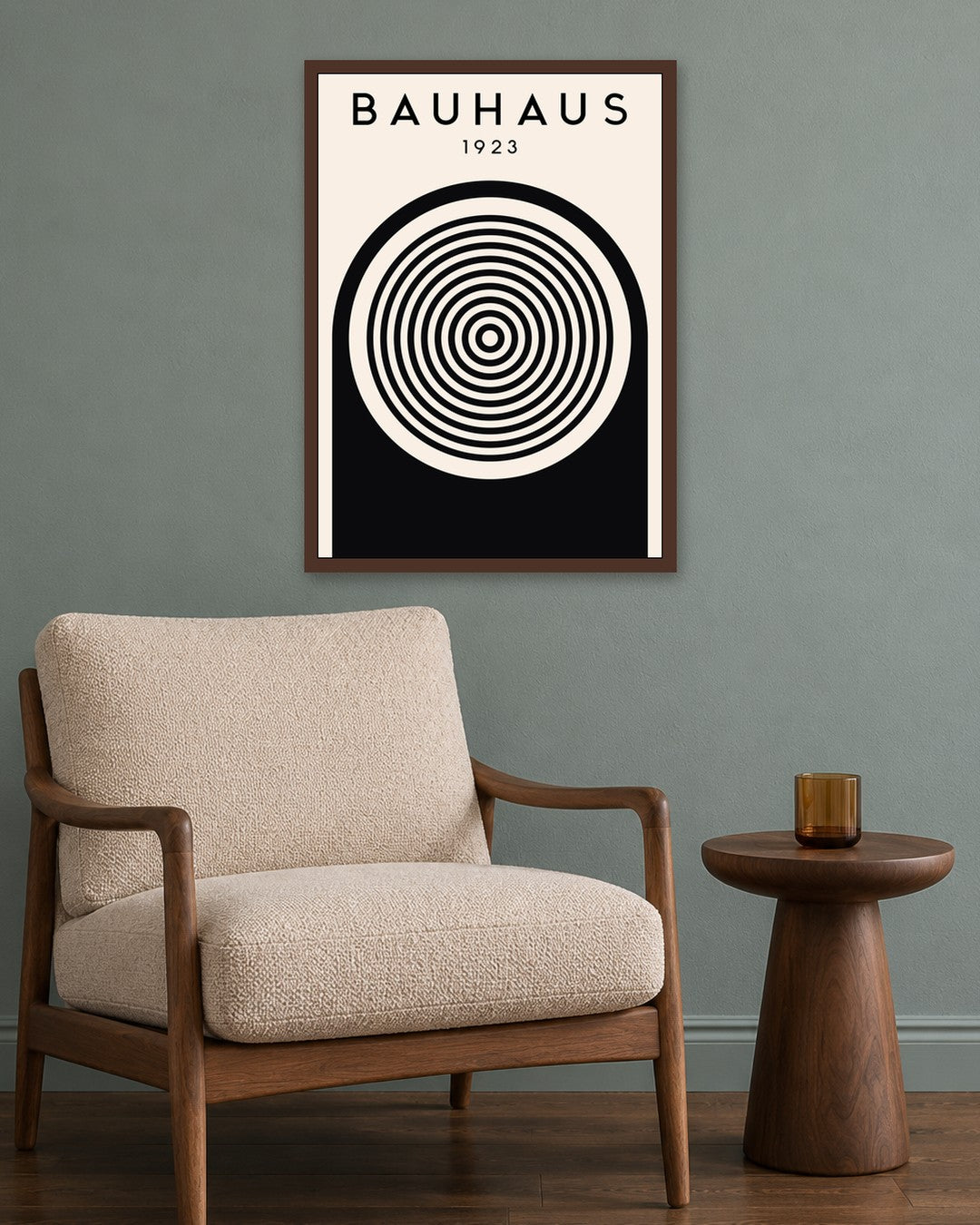 Bauhaus - Poster No. 48 - dark oak frame in a room