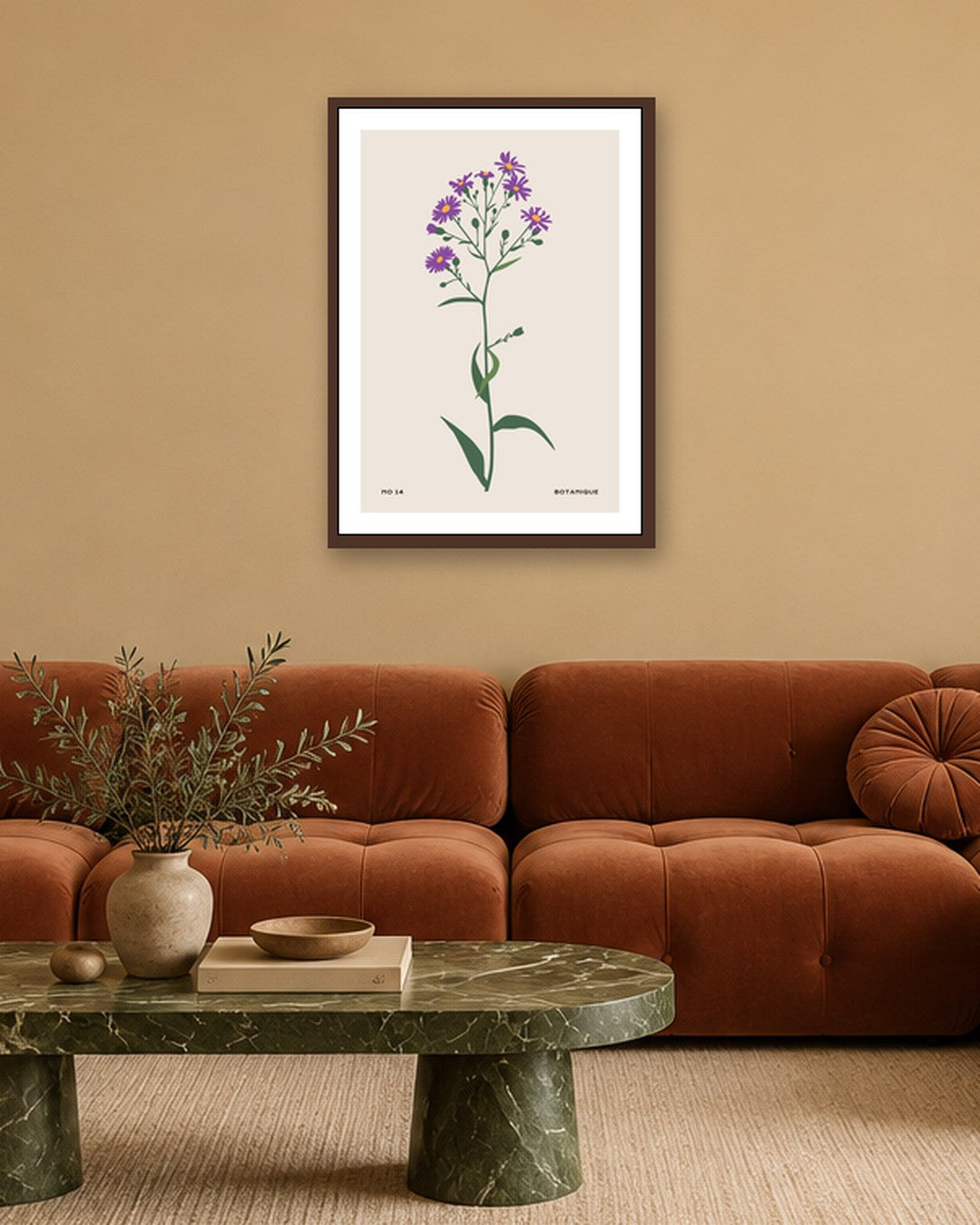 SENT Studio - Botanical Poster No. 6 - dark oak frame in a room