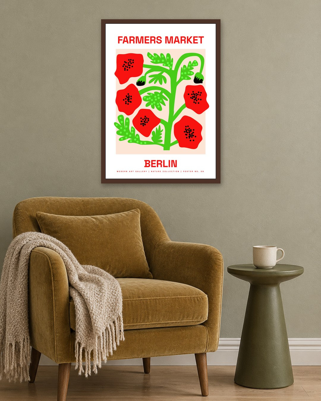 SENT Studio - Artistic Poster No. 9 - dark oak frame in a room