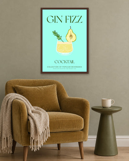 SENT Studio - Cocktail Poster No. 9 - dark oak frame in a room