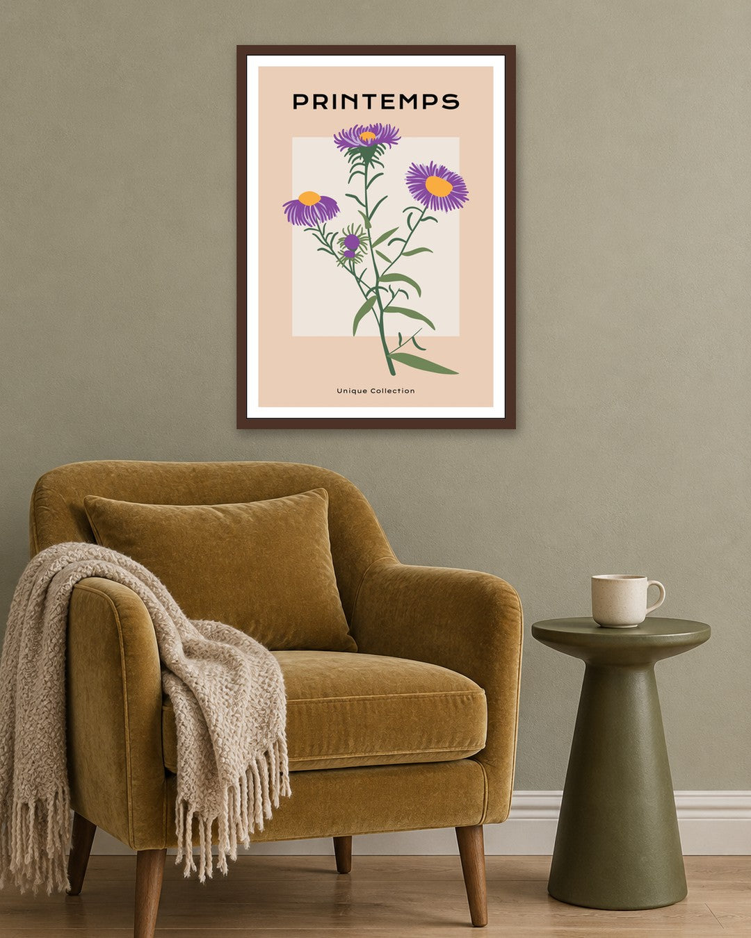 SENT Studio - Botanical Poster No. 44 - dark oak frame in a room