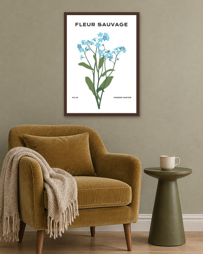 SENT Studio - Botanical Poster No. 3 - dark oak frame in a room