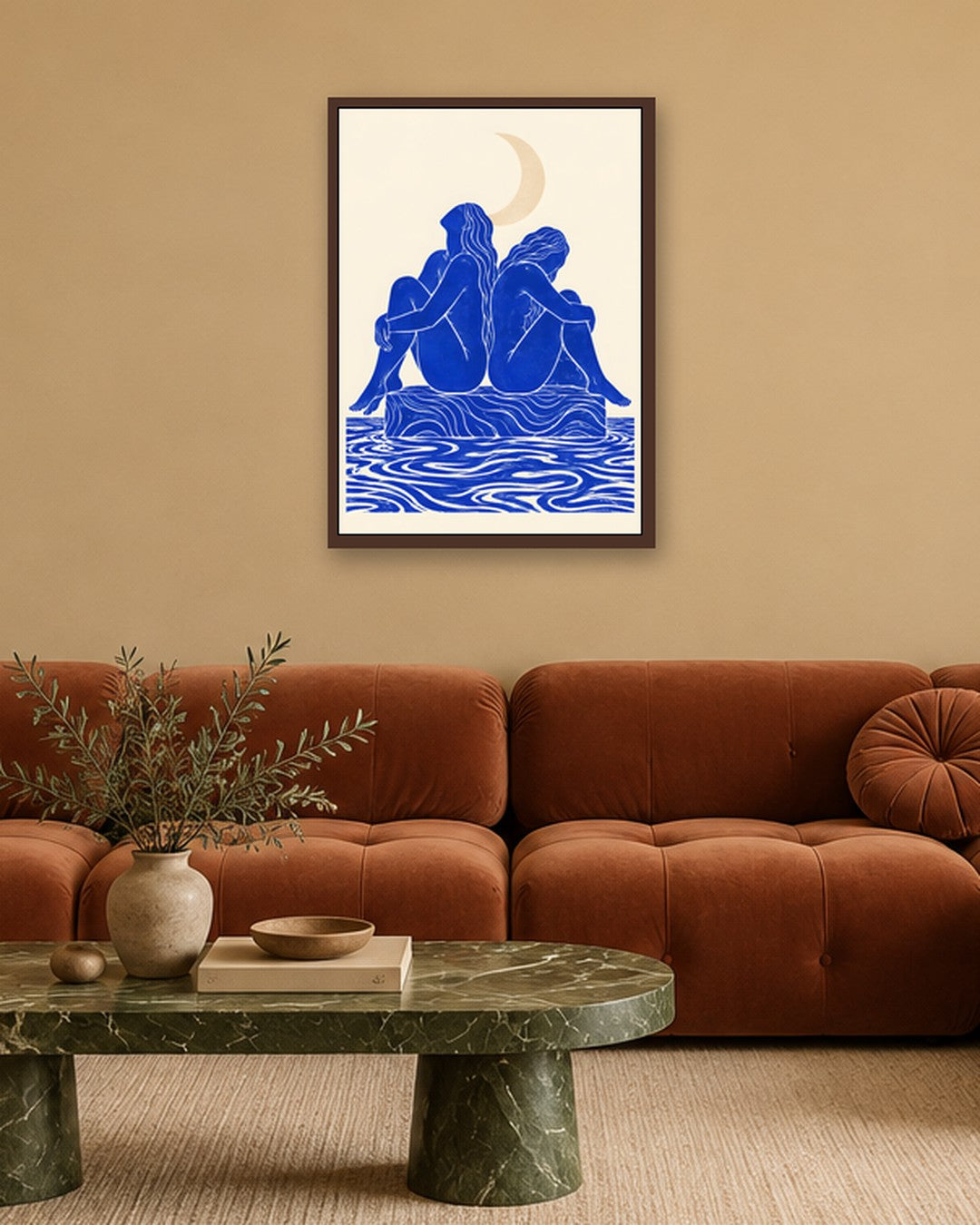 Yavr Johanssen - Back to Back Beneath the Crescent - dark oak frame in a room