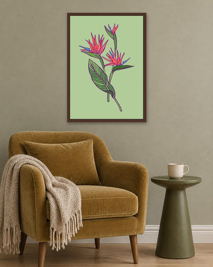 SENT Studio - Flower Poster No. 21 - dark oak frame in a room
