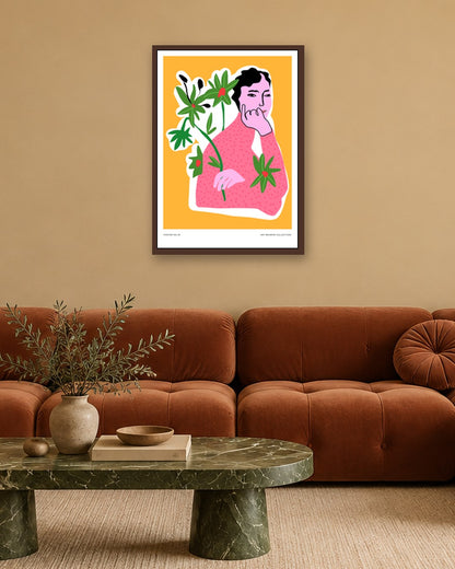 SENT Studio - Aesthetic Poster No. 25 - dark oak frame in a room