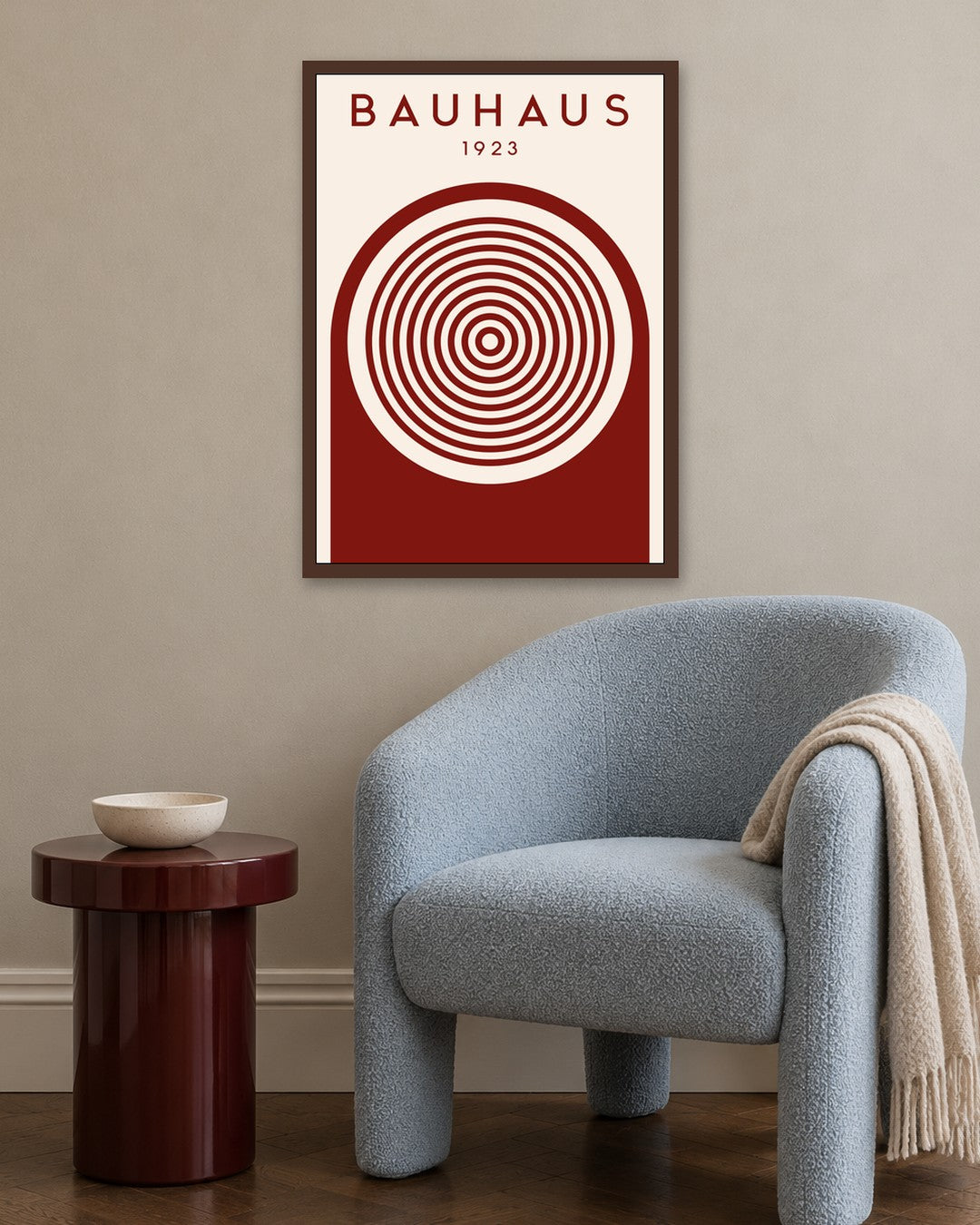 Bauhaus - Poster No. 49 - dark oak frame in a room