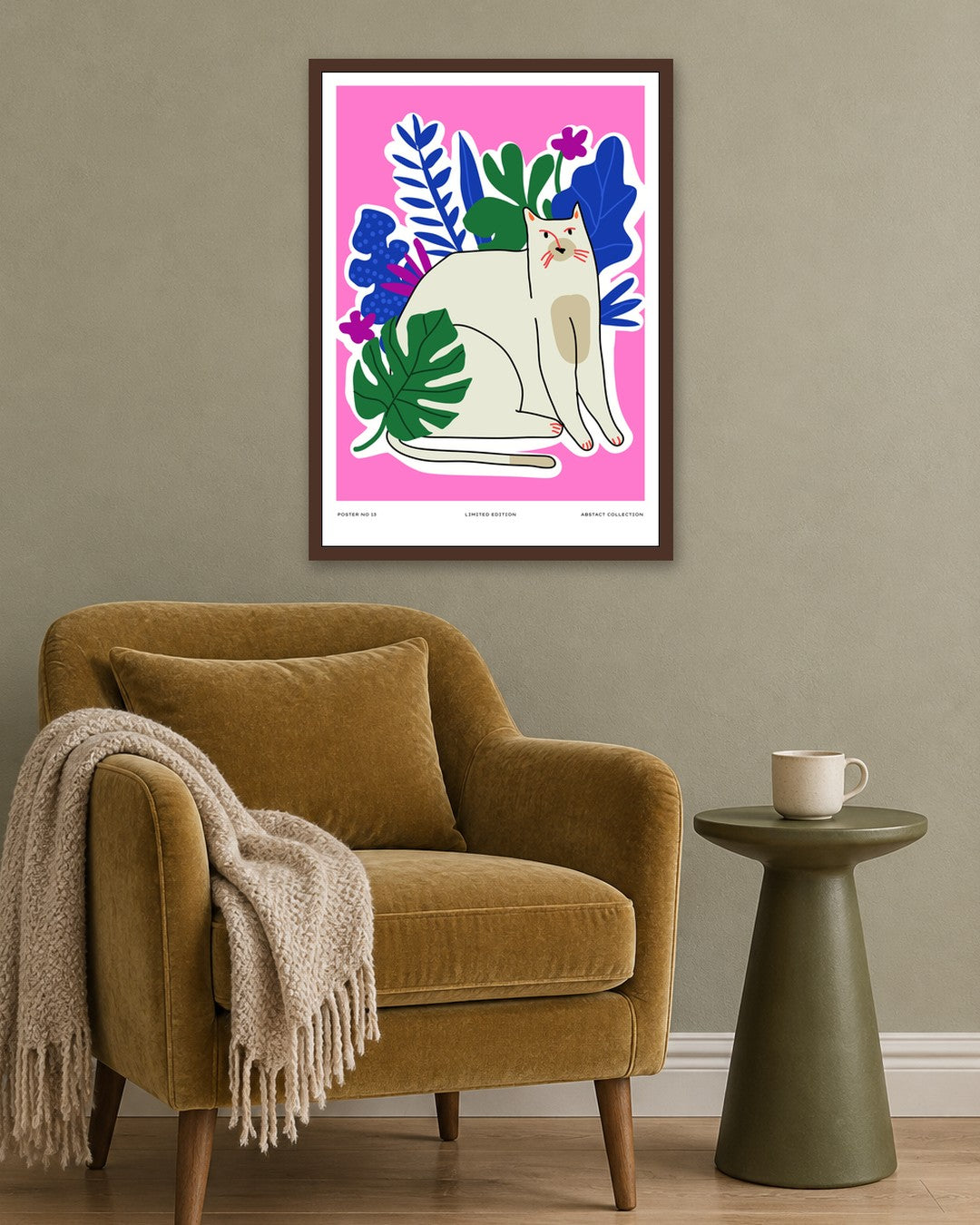 SENT Studio - Aesthetic Poster No. 13 - dark oak frame in a room