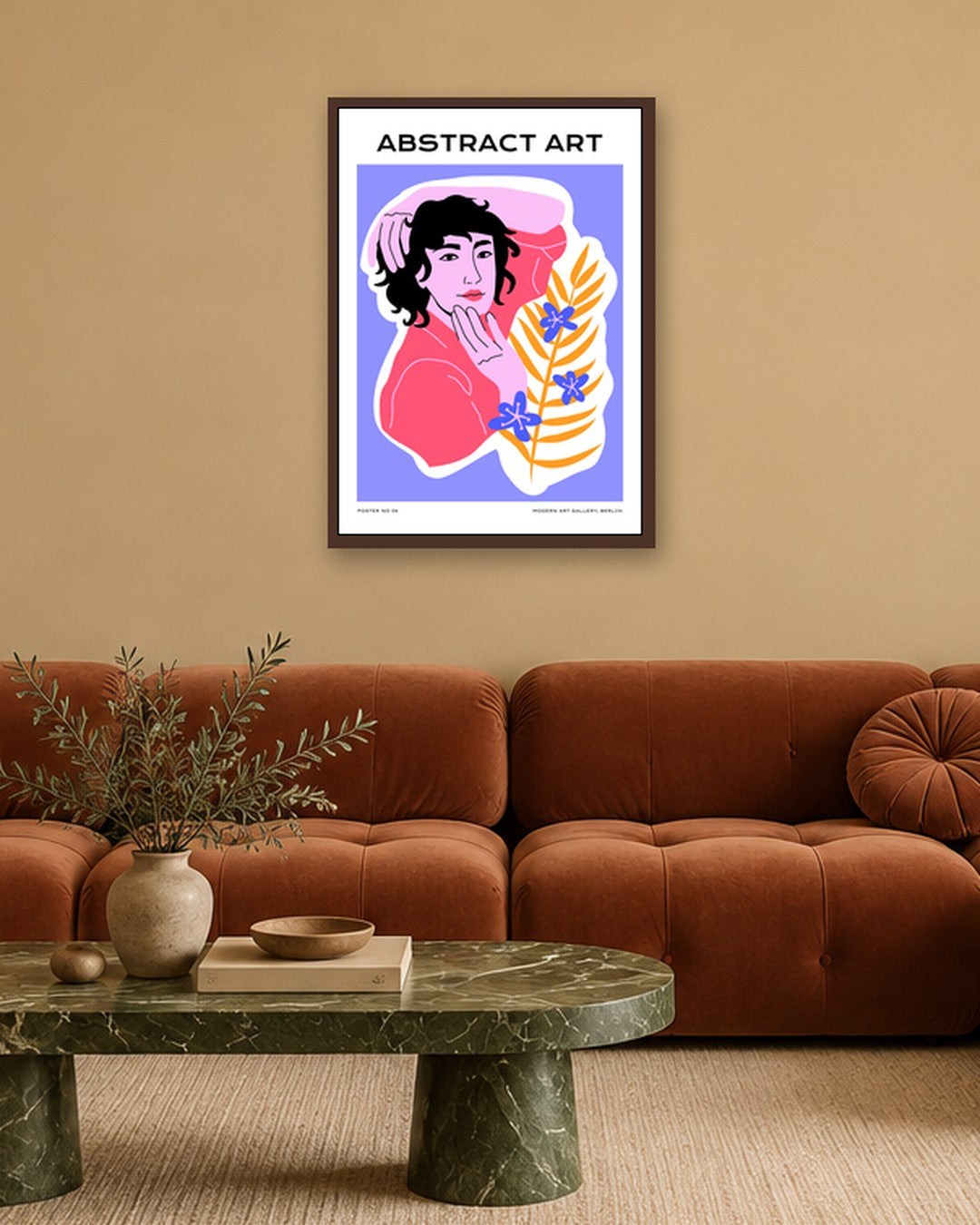 SENT Studio - Aesthetic Poster No. 4 - dark oak frame in a room