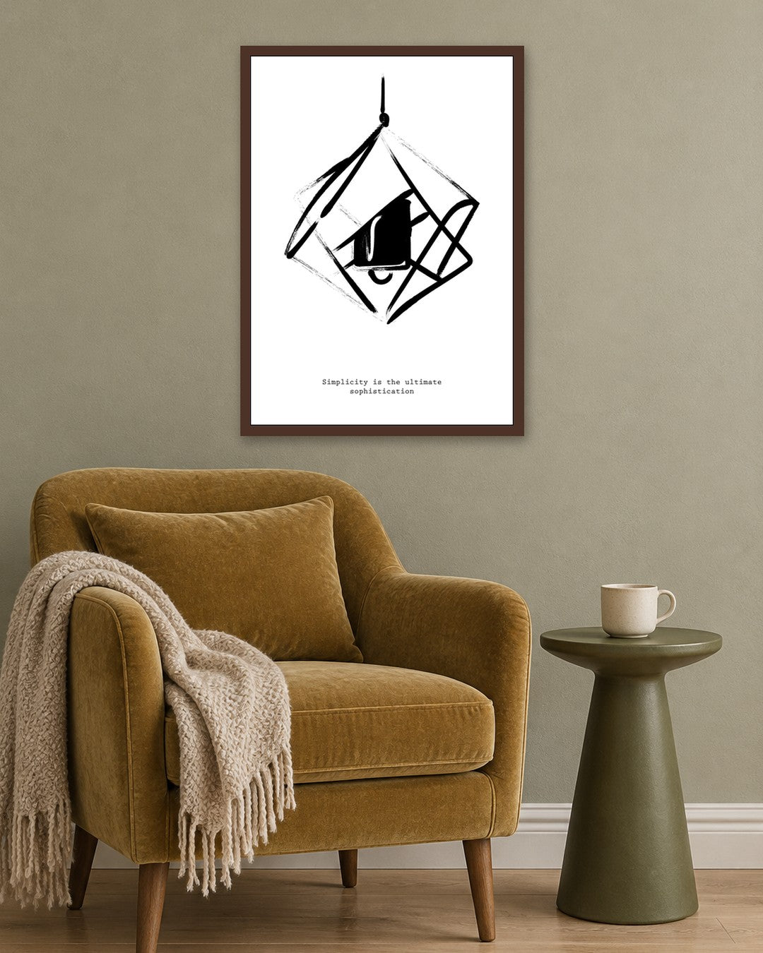 SENT Studio - Bohemian Poster No. 33 - dark oak frame in a room