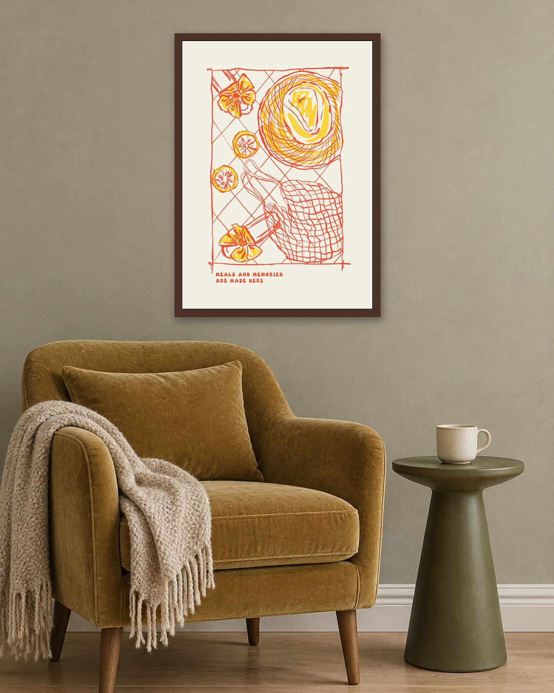 SENT Studio - Cravings Poster No. 47 - dark oak frame in a room