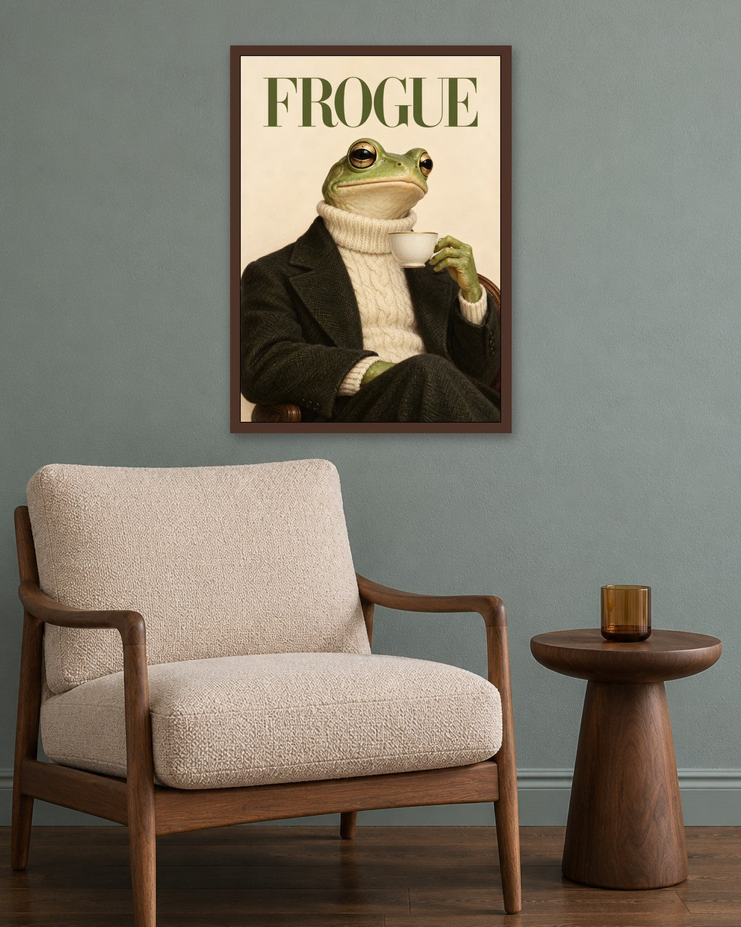 Paige Hilton - Frogue - dark oak frame in a room