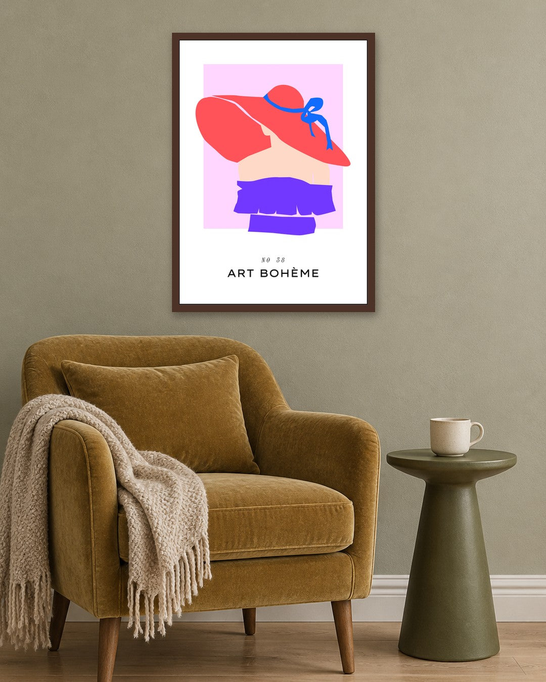 SENT Studio - Abstract Poster No. 55 - dark oak frame in a room
