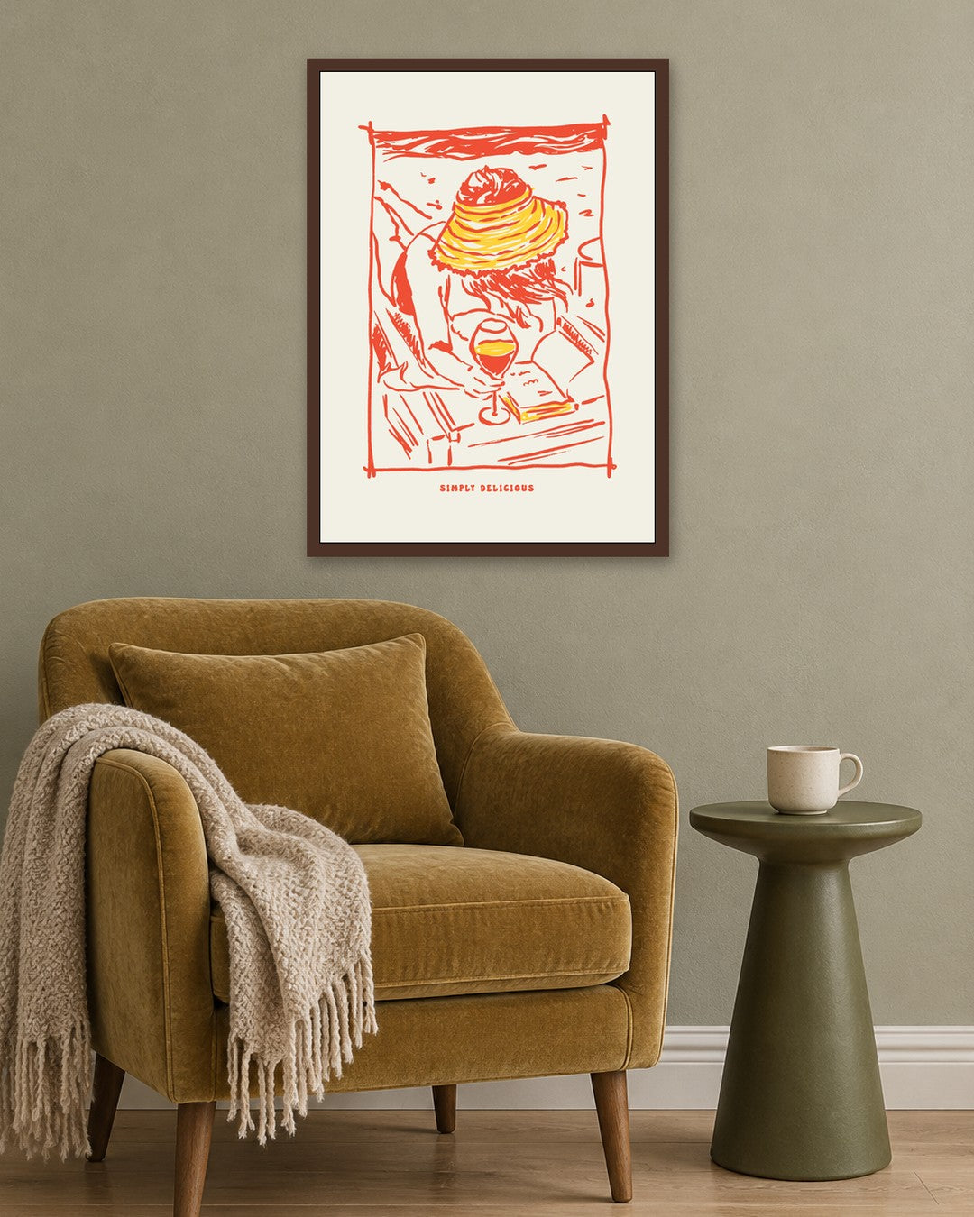 SENT Studio - Cravings Poster No. 56 - dark oak frame in a room