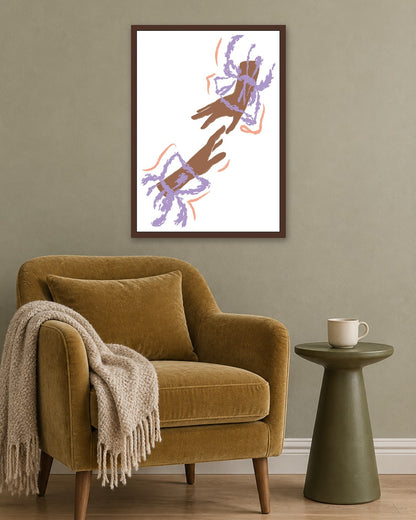 SENT Studio - Blooming Flowers Poster No. 54 - dark oak frame in a room