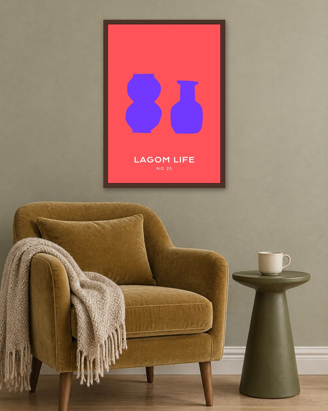 SENT Studio - Abstract Poster No. 3 - dark oak frame in a room