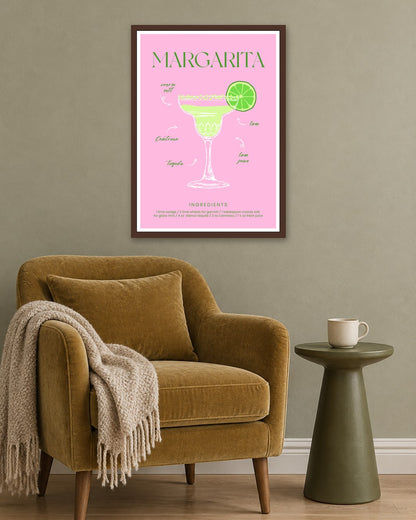 SENT Studio - Cocktail Poster No. 47 - dark oak frame in a room