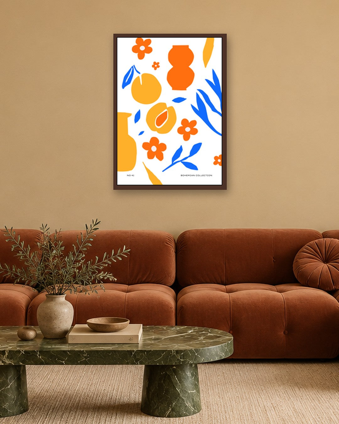 SENT Studio - Abstract Poster No. 38 - dark oak frame in a room