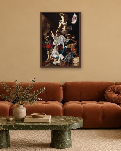Renaissance Masters - The Resurrection - dark oak frame in a room