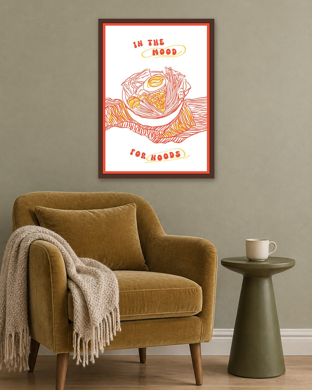 SENT Studio - Cravings Poster No. 40 - dark oak frame in a room