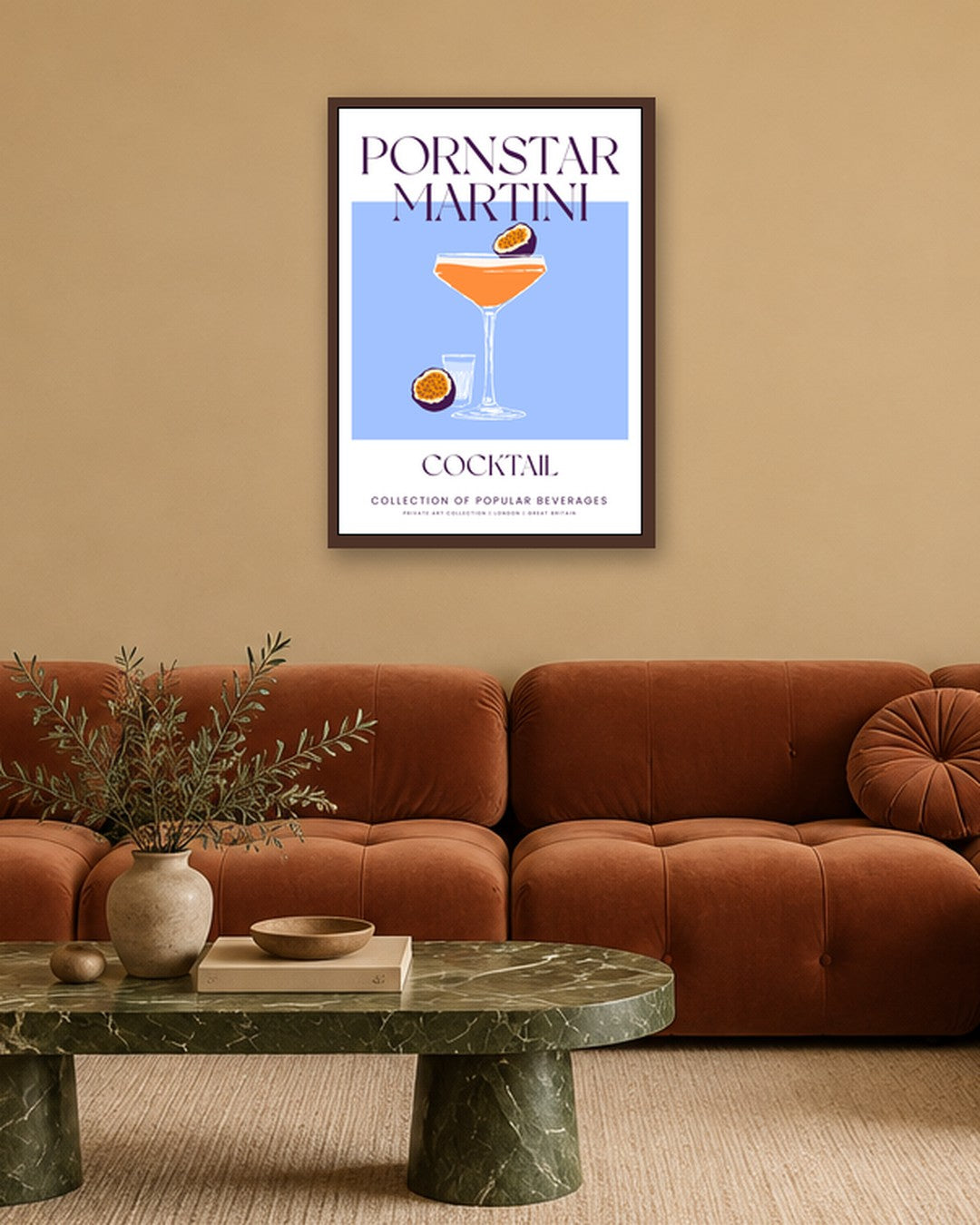 SENT Studio - Cocktail Poster No. 32 - dark oak frame in a room