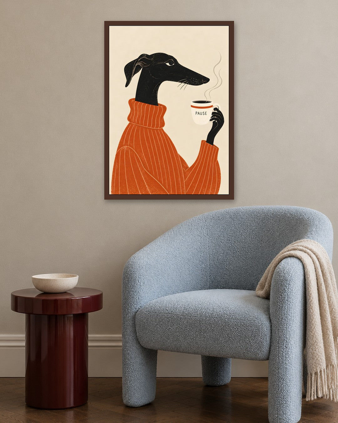 Paige Hilton - Pause - dark oak frame in a room