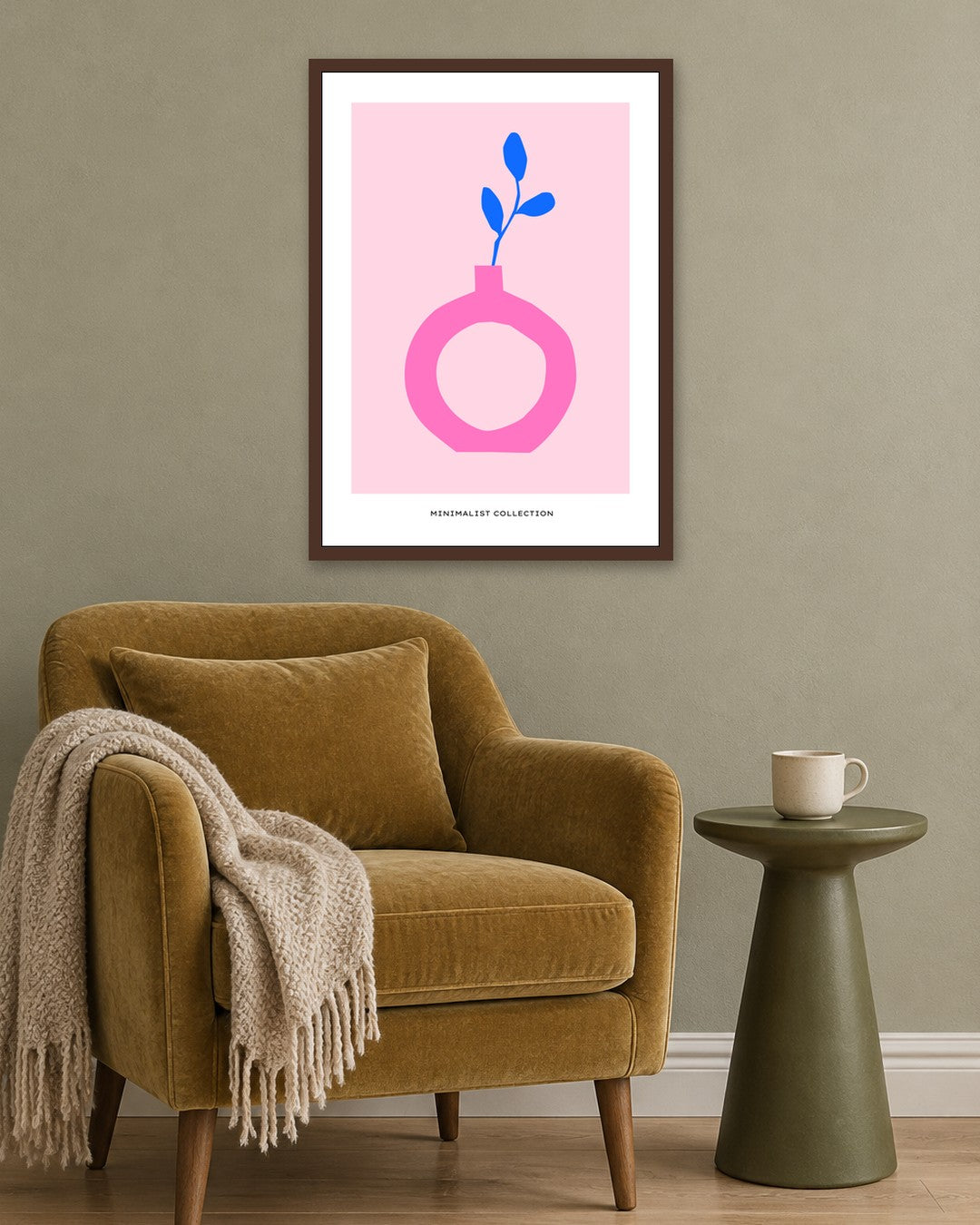 SENT Studio - Abstract Poster No. 47 - dark oak frame in a room