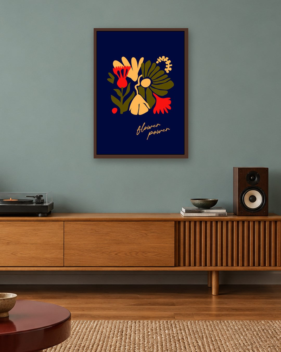SENT Studio - Artistic Poster No. 26 - dark oak frame in a room