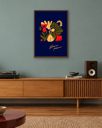 SENT Studio - Artistic Poster No. 26 - dark oak frame in a room