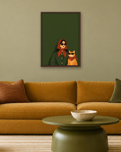 Paige Hilton - Matching Shades - dark oak frame in a room