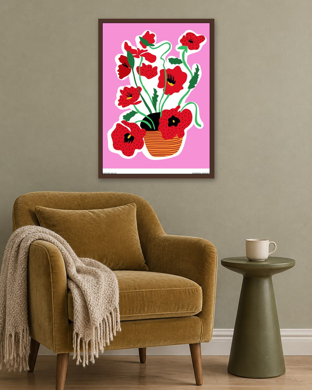 SENT Studio - Aesthetic Poster No. 49 - dark oak frame in a room