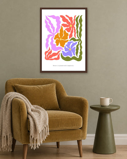 SENT Studio - Blooming Flowers Poster No. 12 - dark oak frame in a room