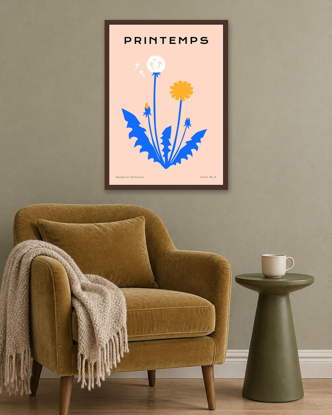 SENT Studio - Abstract Poster No. 16 - dark oak frame in a room