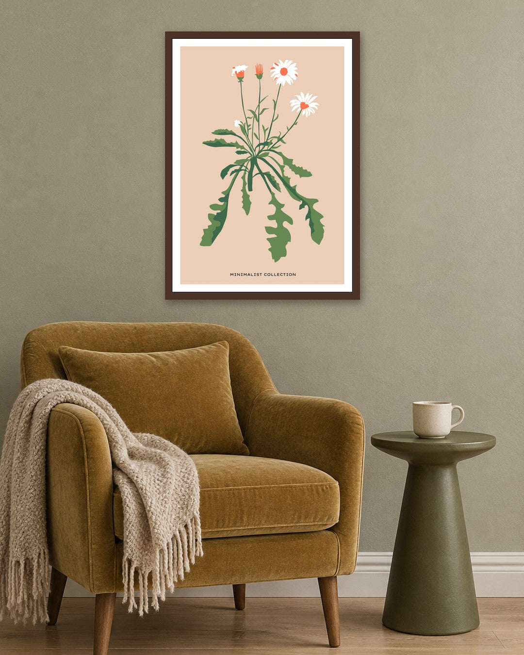 SENT Studio - Botanical Poster No. 21 - dark oak frame in a room