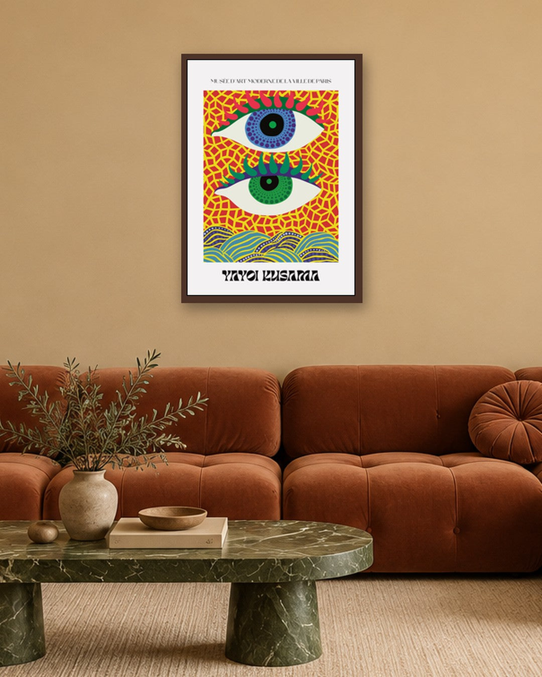 SENT Studio - Watchful Eyes - dark oak frame in a room
