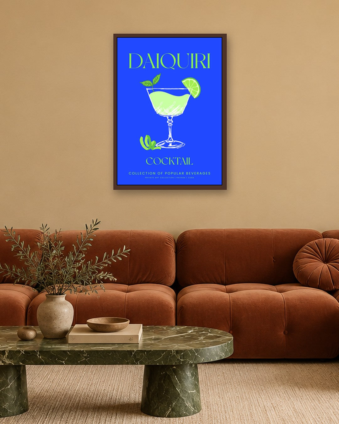 SENT Studio - Cocktail Poster No. 7 - dark oak frame in a room