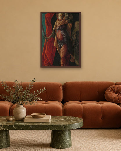Sandro Botticelli - Judith with the Head of Holofernes - dark oak frame in a room