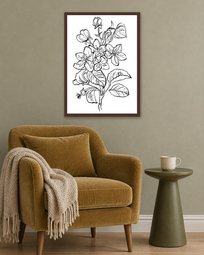 SENT Studio - Blooming Flowers Poster No. 24 - dark oak frame in a room