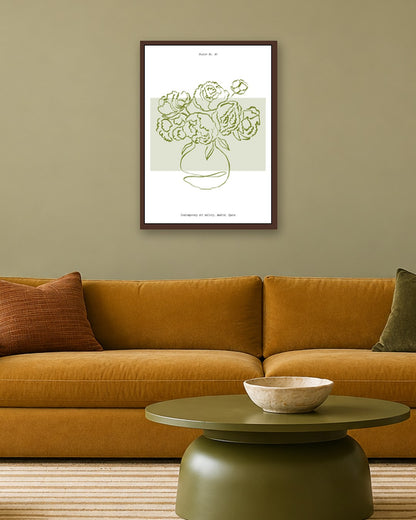 SENT Studio - Blooming Flowers Poster No. 40 - dark oak frame in a room