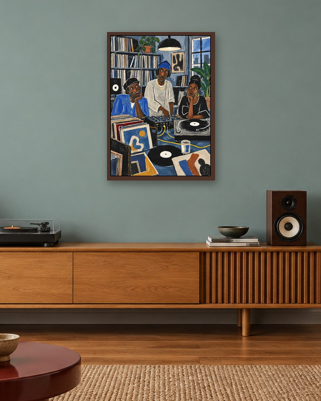 John Smart - Vinyl Club - dark oak frame in a room