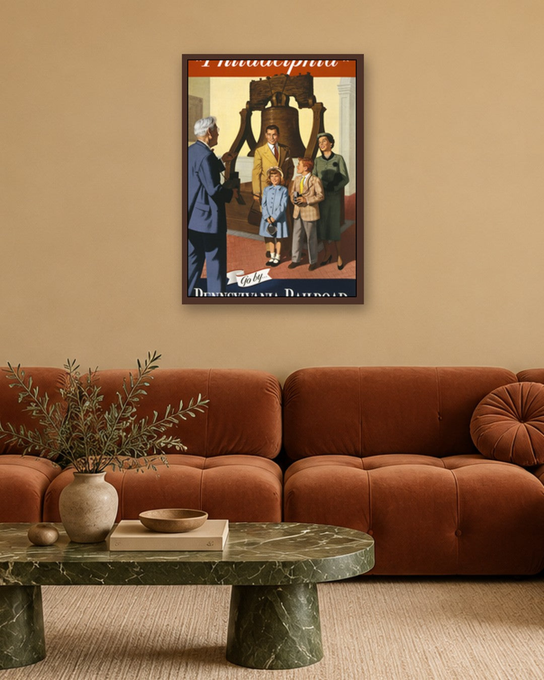 Pennsylvania Railroad - Philadelphia (1955) - dark oak frame in a room
