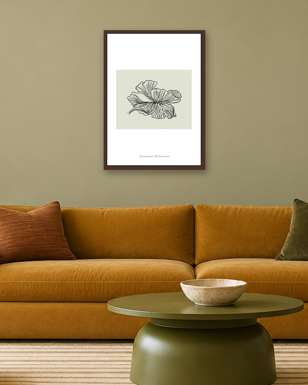 SENT Studio - Blooming Flowers Poster No. 23 - dark oak frame in a room